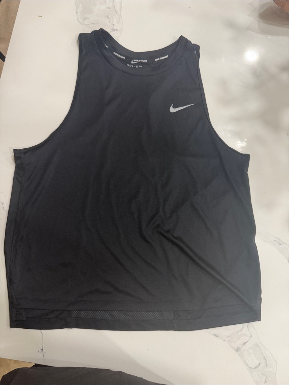 Nike women’s Black Athletic Tank Top with White Swoosh